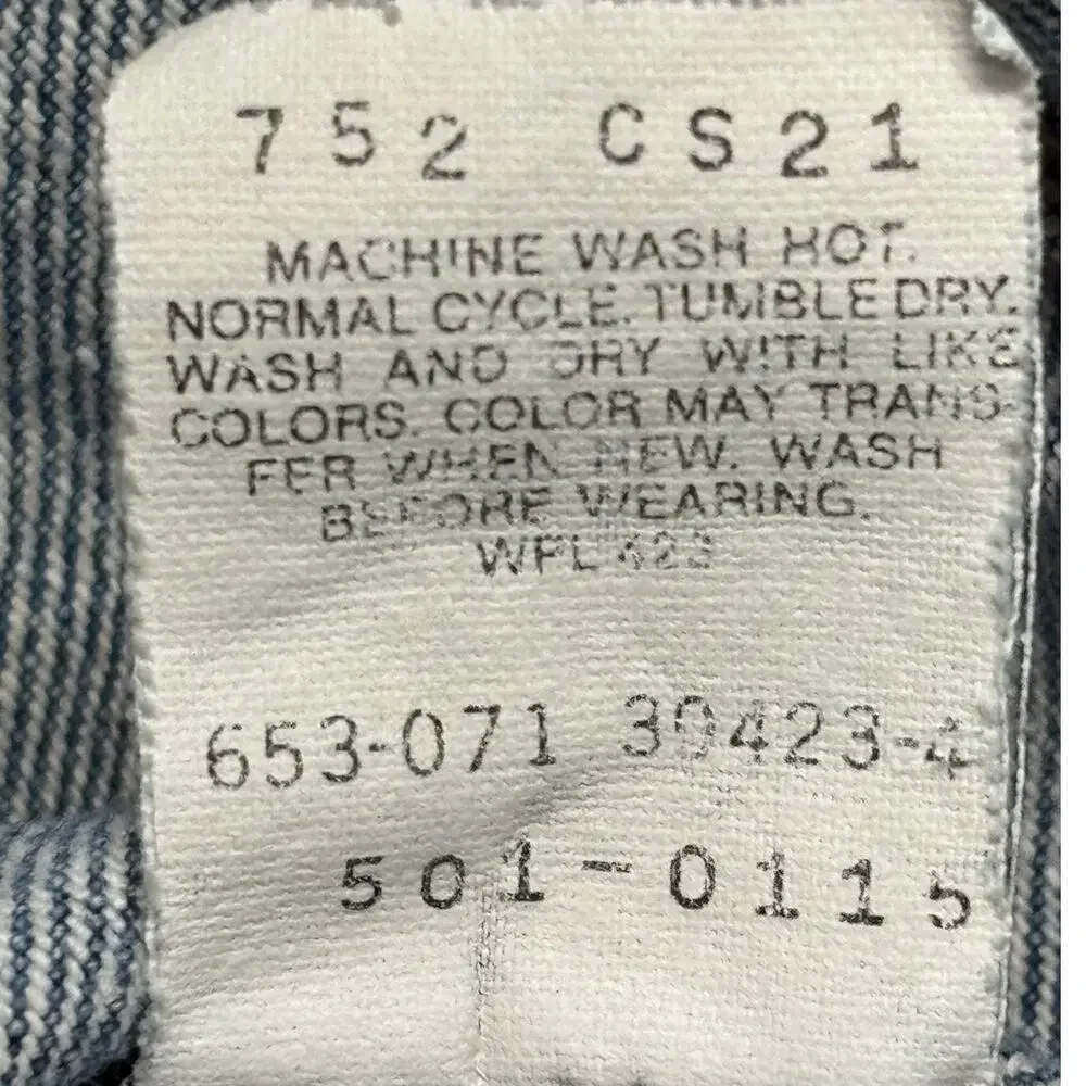Vintage Levi's 501 Jeans 33x34 Men Straight Leg 501-0115 Made in USA 1991